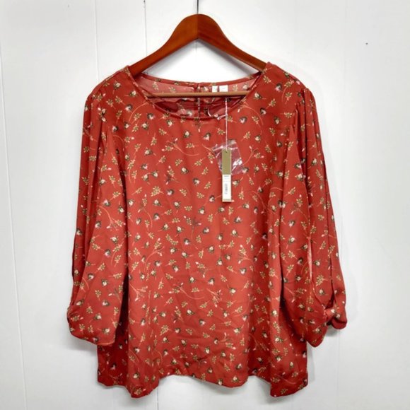 LC Lauren Conrad Tops - LC Lauren Conrad NWT Womens XXL Pink Floral Blouse